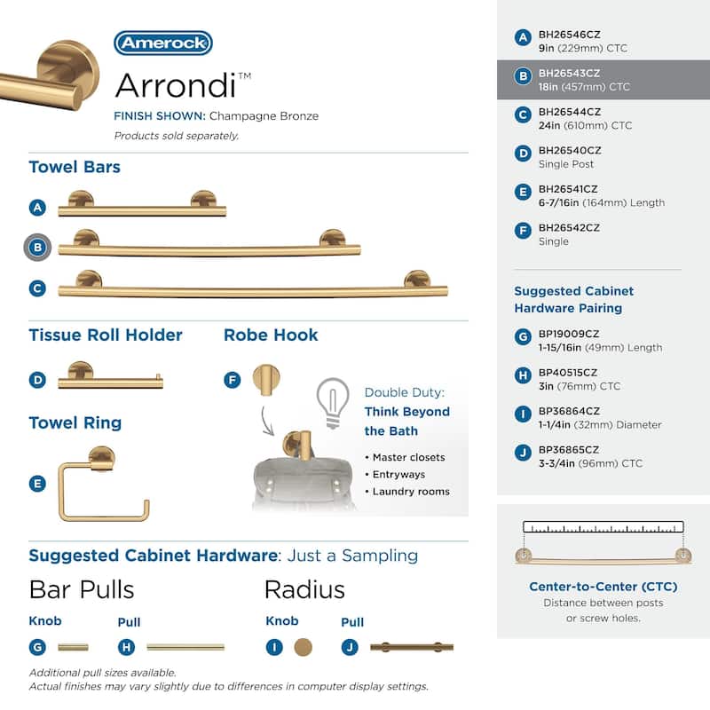 Amerock Arrondi Bathroom Towel Bar