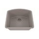 preview thumbnail 1 of 5, 23 Inch Lexicon Platinum Quartz Composite Drop-in Undermount D-Shaped Single Bowl Galaxy Concrete Kitchen Sink LP-2321D-C-SO Galaxy Concrete