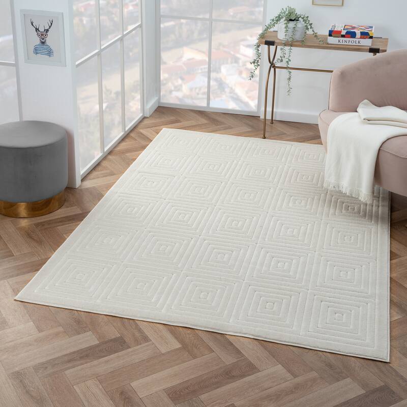 Sevita Modern Geometric Indoor/Outdoor Area Rug