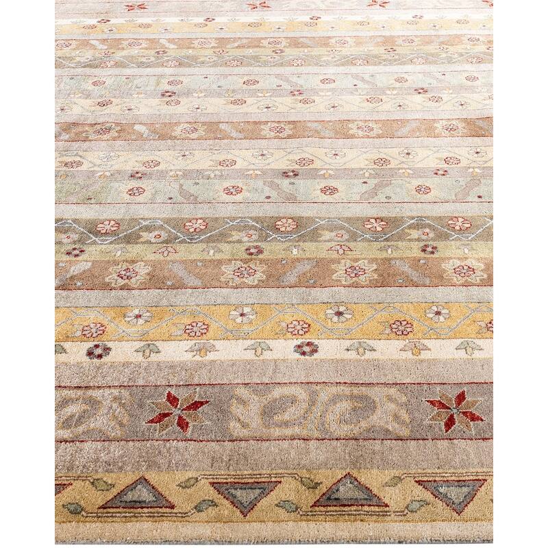 Ikat One-of-a-Kind Hand-Knotted Area Rug - Beige, 8' 1" x 10' 4" - 8' 1" x 10' 4"