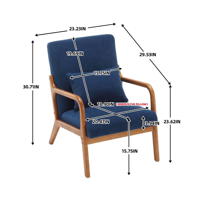 Modern Accent Chair Solid Wood Padding Lounge Armchairs - 23.23" * 29.53" * 30.71"