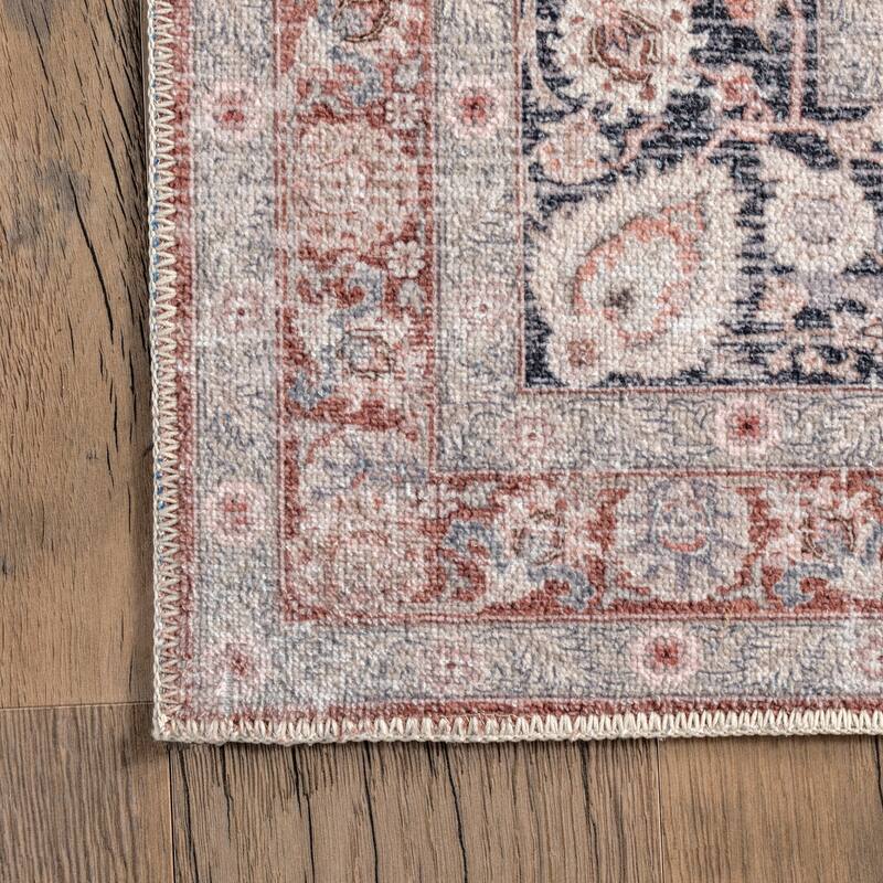 Nuloom Paulina SpinClean Machine Washable Traditional Floral Medallion Area Rug