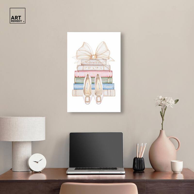 Bow And Buckles Canvas by Art Remedy, Gallery Wrapped