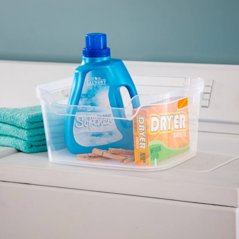 Sterilite 7 x 11 x 14.25 Inch Open Storage Bin w/ Carry Handles, Clear (6 Pack) - 7 x 11 x 14.25 inches