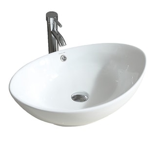 Oval ceramic bathroom faucet container sink dresser pop-up drain combination