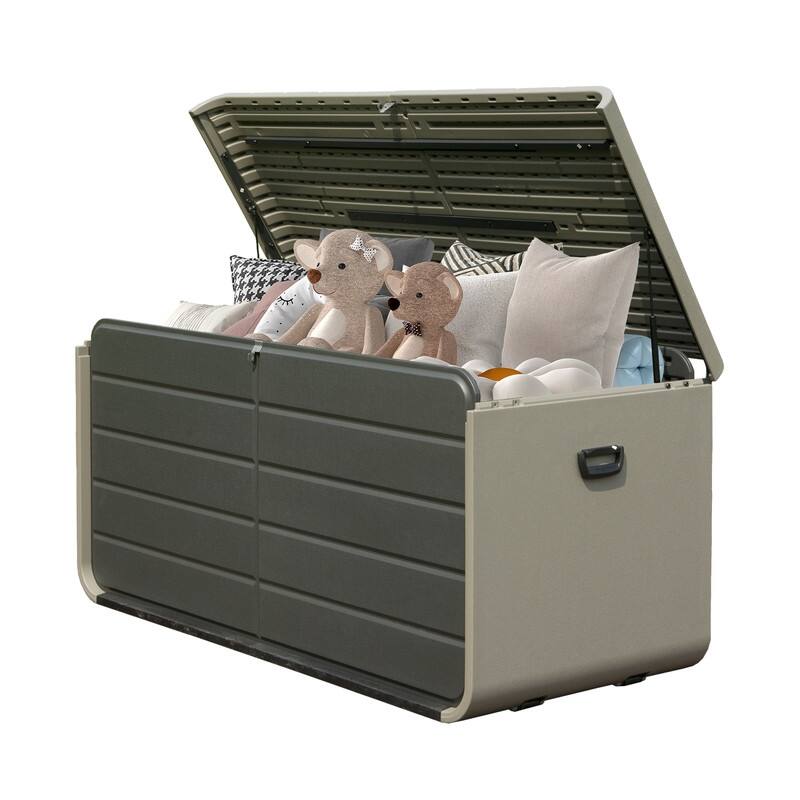 Domi 200 Resin Gallon Outdoor Storage Box - Waterproof, UV-Resistant Deck Box with Lockable Lid