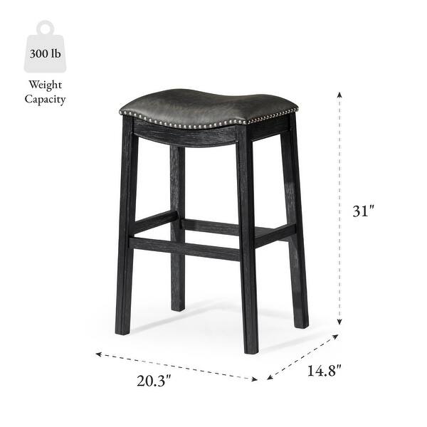 dimension image slide 0 of 11, Maven Lane 31" Adrien Saddle Kitchen Bar Height Stool - N/A