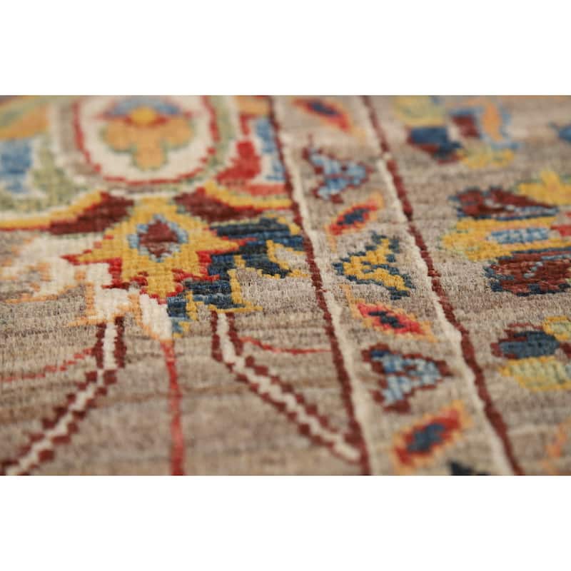 Brown Vegetable Dye Ziegler Oriental Rug Hand-Knotted Wool Carpet - 3'11" x 6'1"