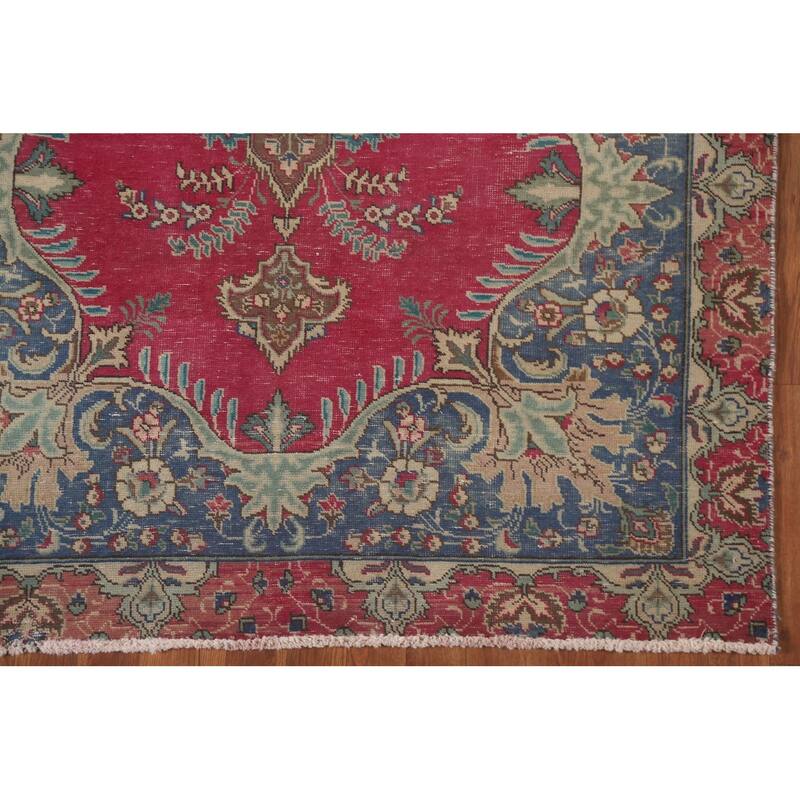Tabriz Persian Vintage Area Rug Handmade Wool Carpet - 4'7" x 6'4"