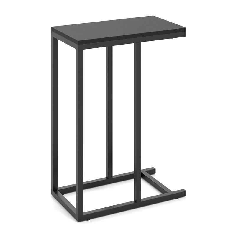 Metal Frame C End Table for Living Room Bedroom or Small Space - Black