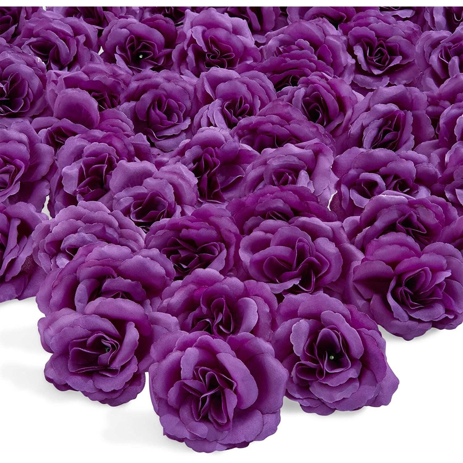 50pc Artificial Fake Dark Purple Rose Flower Head For Wedding Bouquet Home Decor 3 Overstock 31663063