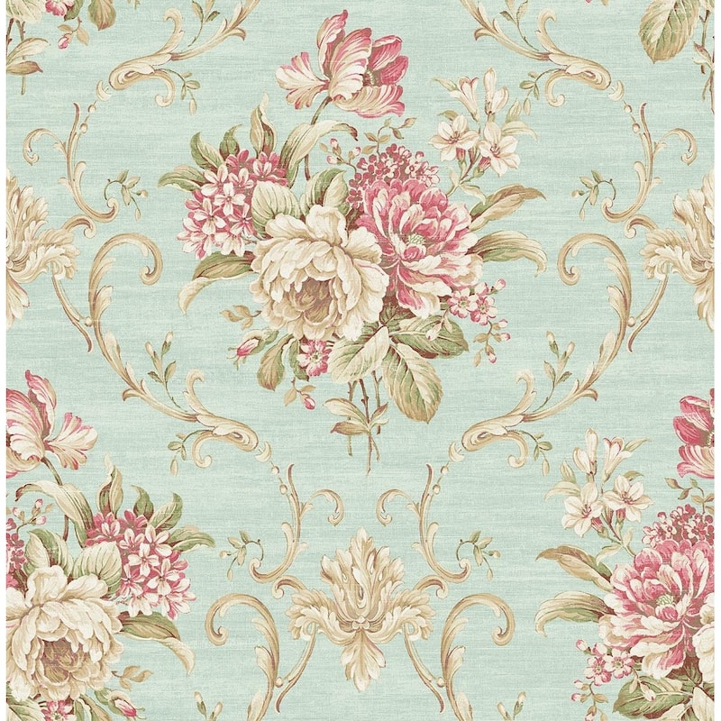 Seabrook Designs Fedelma Floral Cameo Unpasted Wallpaper