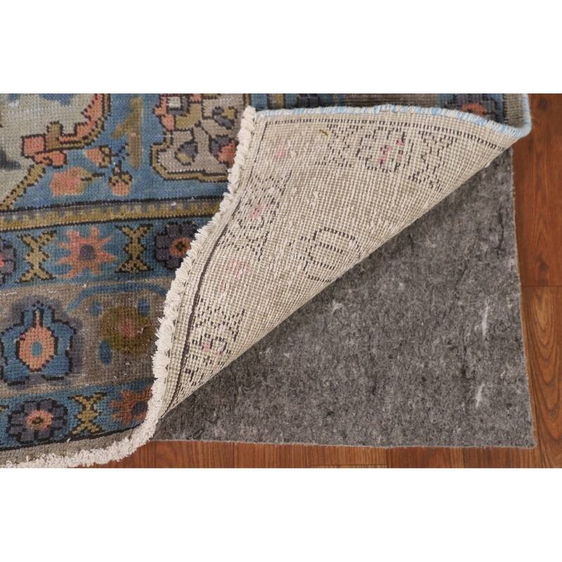 Distressed Over-Dyed Tabriz Persian Vintage Rug Handmade Wool Carpet - 6'9"x 9'6"