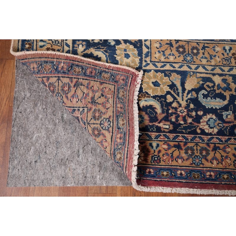 Traditional Mashad Vintage Persian Area Rug Hand-Knotted Wool Carpet - 9'6" x 12'6"