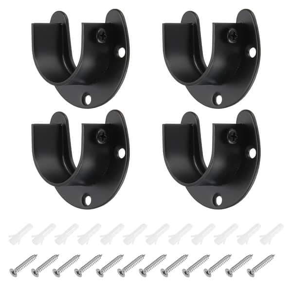 Stainless Steel Closet Rod Holder Set 1.02" Elbow Two-way Flange Socket Bracket