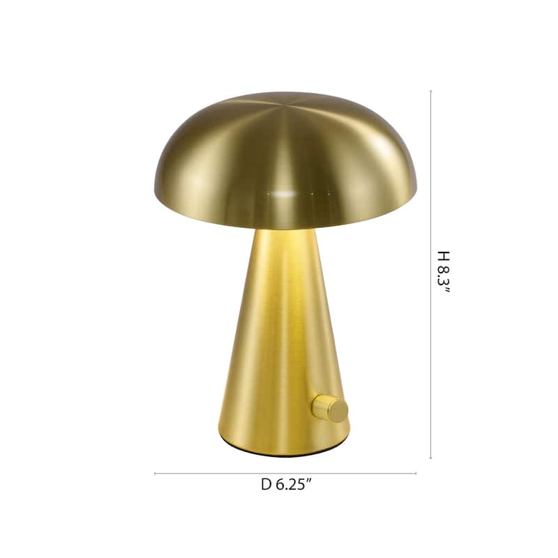 1-Light Stain Brass Table Lamp With A Satin Brass Metal Shade