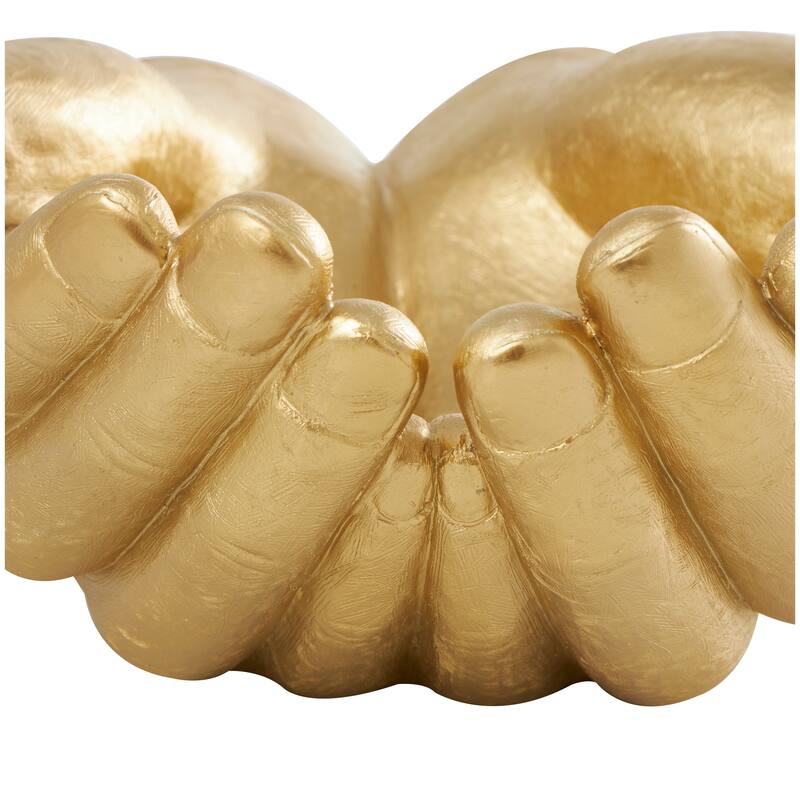 Classic Polystone Open Hands Sculpture - White or Gold