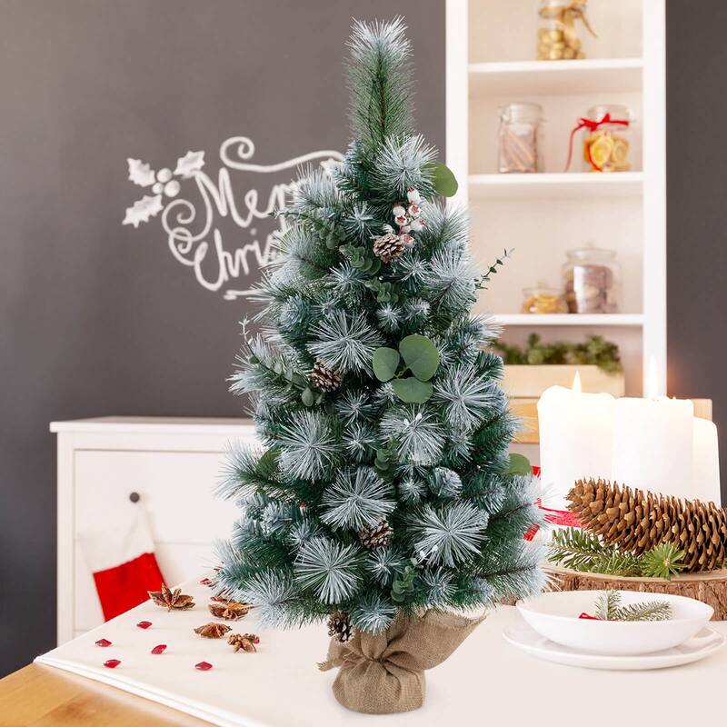 Costway 1 PCS 3 FT Artificial Christmas Tree with 98 Branch Tips Pine - 1 PCS