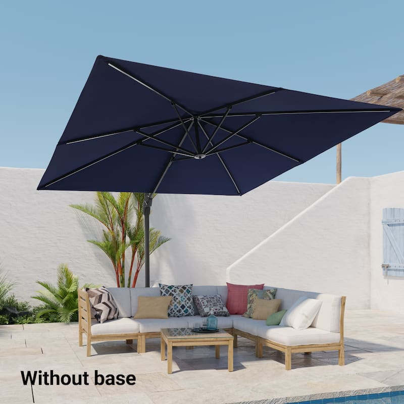 LIVOOSUN 10x10ft Cantilever Patio Offset Hanging Umbrellas - Blue