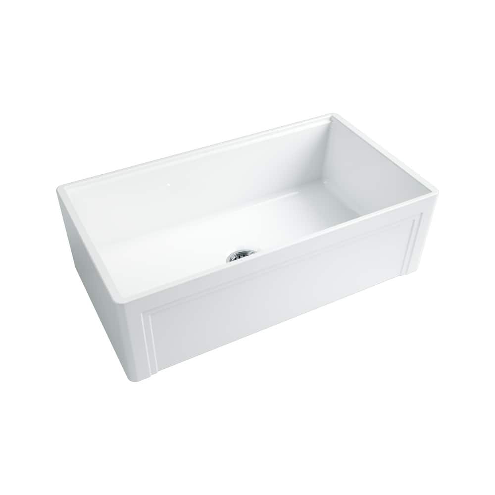 Devon 33in. Fireclay Workstation Reversible Farmhouse Kitchen Sink - 33