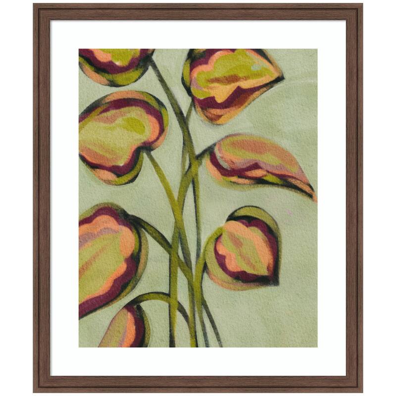 Kate and Laurel Framed Art Vibrant Foliage by Nikita Jariwala - 22x26 - Brown