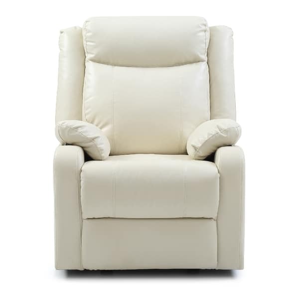 slide 2 of 6, Solid Reclining Upholstered Accent Chair with Padded Arms - 40" - White