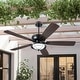 preview thumbnail 37 of 39, 52 Inch Indoor and Outdoor Farmhouse Ceiling Fan with Light DC motor Wooden Blades Waterproof