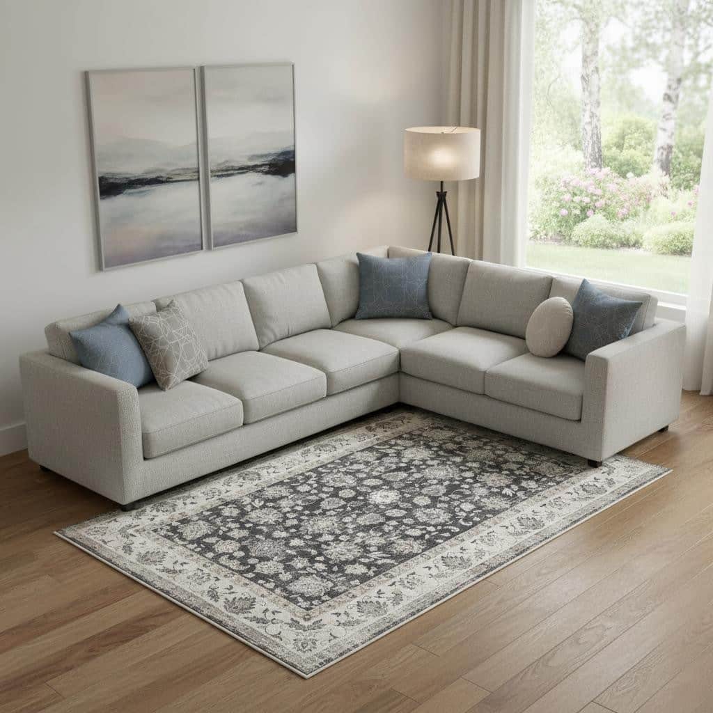 HomeRoots Tropical Floral Casual Rectangle Area Rug - 6' X 9'