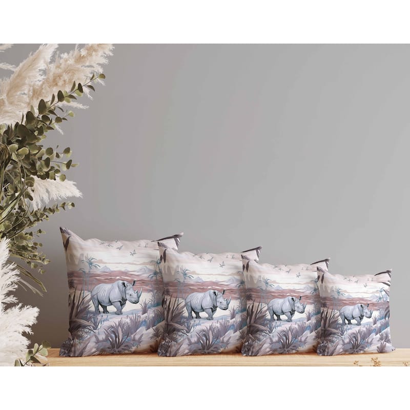 Coastal Rhino Faux Suede Reversible Throw Pillow Blue and Lavender