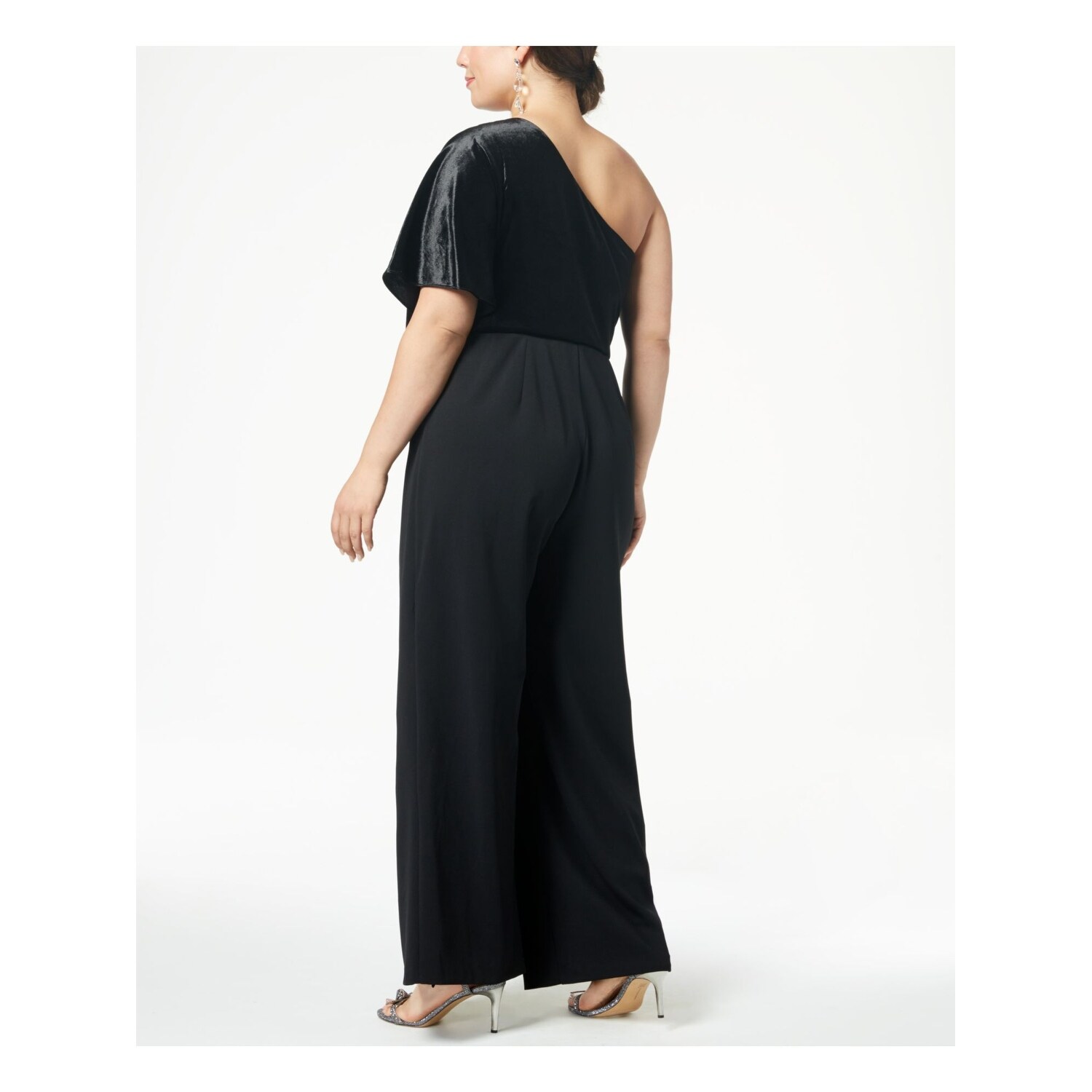 adrianna papell one shoulder jumpsuit plus size