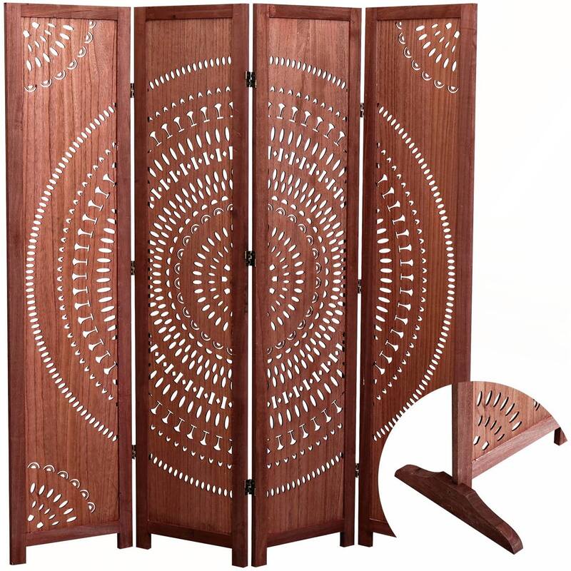 Stylish 4-Panel Solid Wood Folding Room Divider for Privacy and Decor in Any Living Space