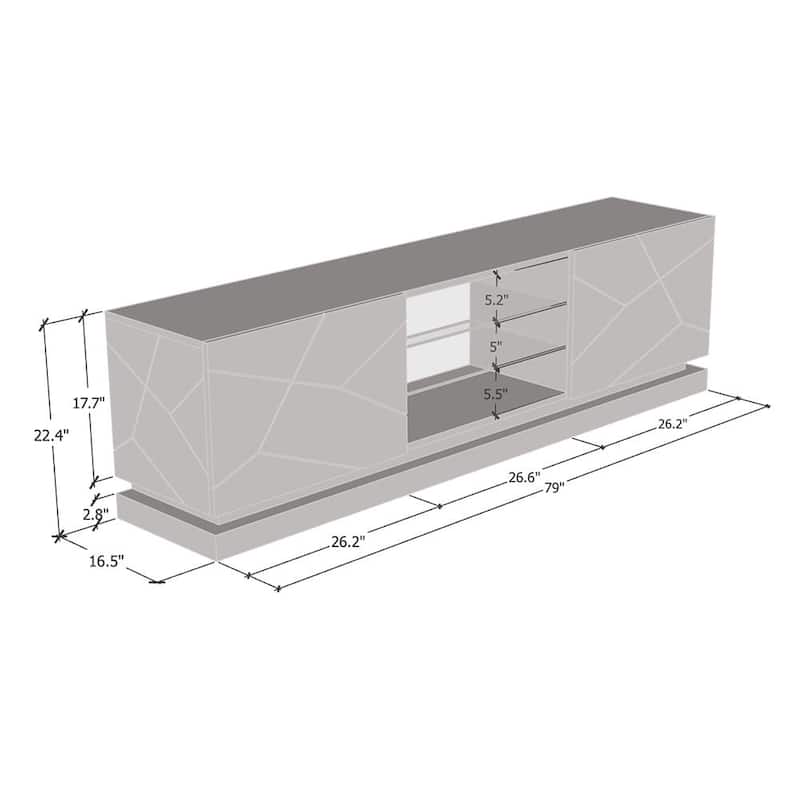Qiu Modern Glossy White 63- OR 79-inch TV Console