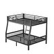preview thumbnail 29 of 30, Metal Bunk Bed with Ladder and Metal Slats Support, Storage Underneath, Heavy Bunk Beds, Black Bed Frame, No Box Spring Needed