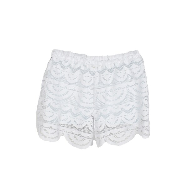 white swim cover up shorts