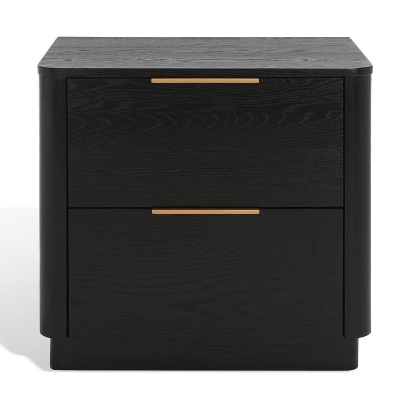 SAFAVIEH Couture Ljubica 2-Drawer Nightstand Bedside Accent Table (Fully Assembled) - Black