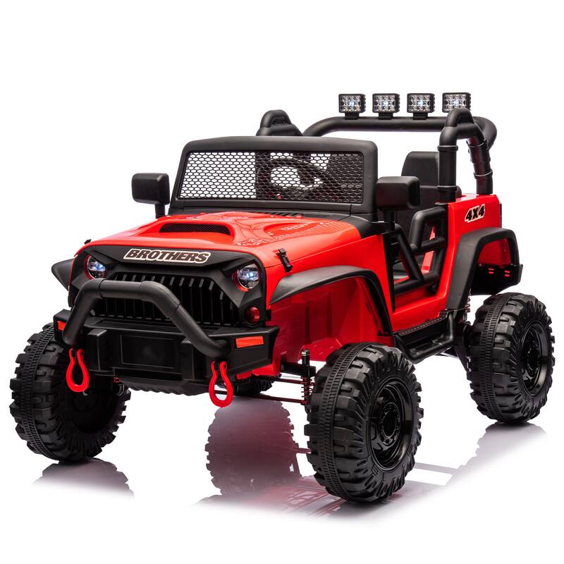 Powerful 24V Kids Electric Ride-On Toy Car, 2x200W Motors, Remote Control, LED Lights, Music & Four-Wheel Suspension.