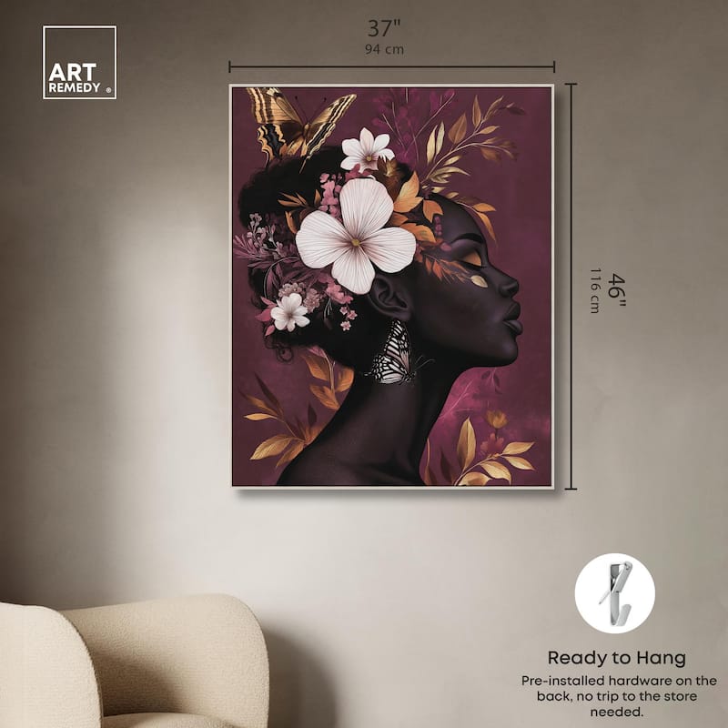 She Blooms in Darkness I Canvas by Art Remedy
