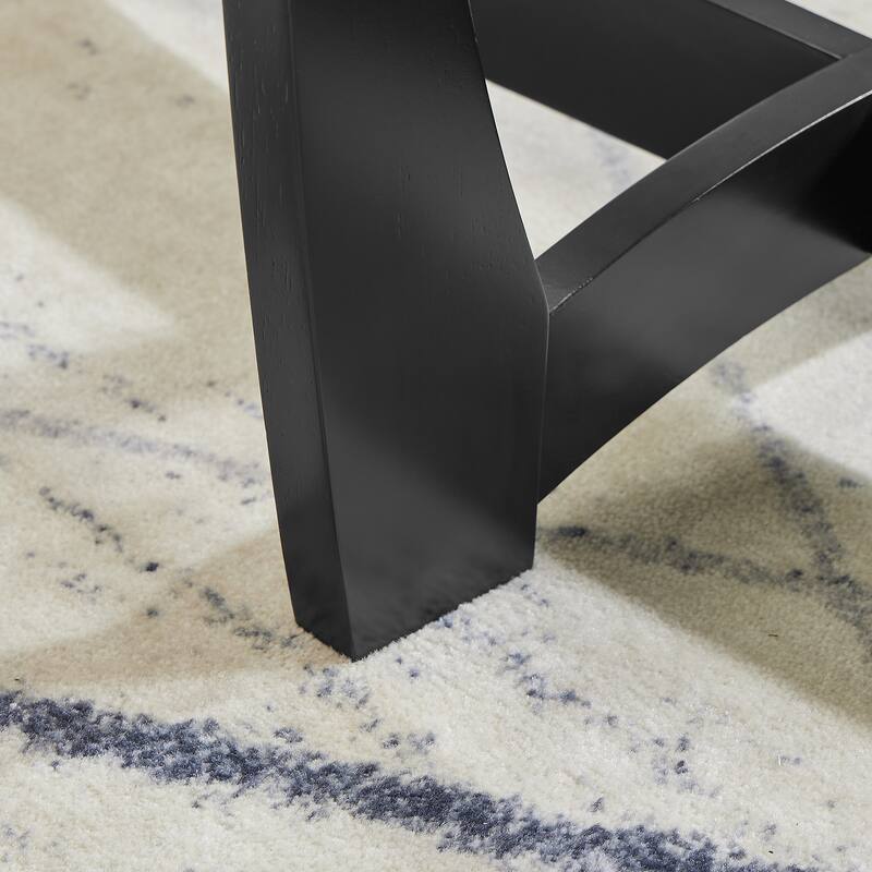 Roomfitters 23.5-Inch Round Glass Coffee Table with Metal Frame, Small Modern Center Table for Living Room, Office, Black