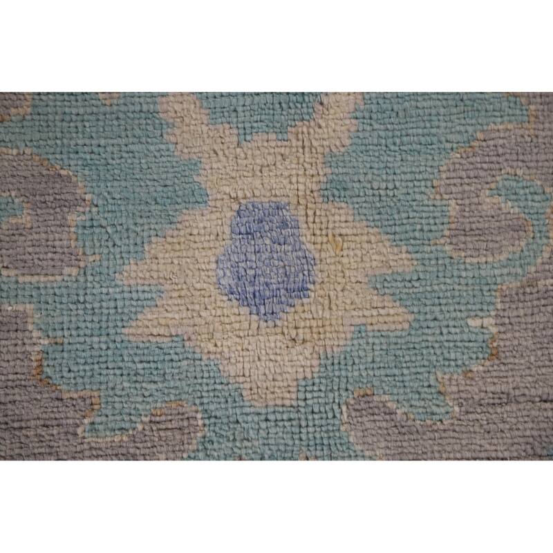 Hand Knotted Oriental 100% Wool Carpet Transitional Floral Greys & Charcoal Oushak Area Rug - 10' 2'' X 7' 10''