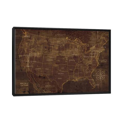 iCanvas "United States" by Luke Wilson Framed Canvas Print