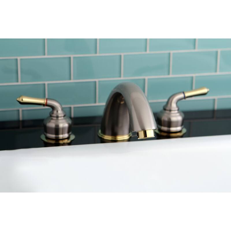 Magellan 3-Hole Deck Mount Roman Tub Faucet in Brushed Nickel/Polished Brass