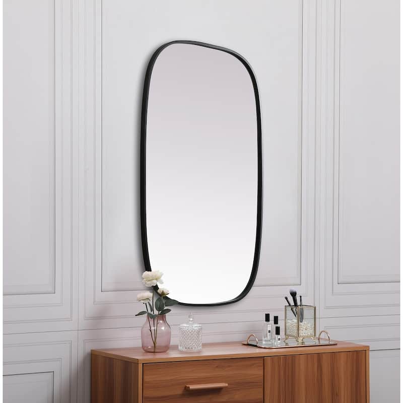 Indigo Home Metal Frame Oval Mirror 24x40 Inch
