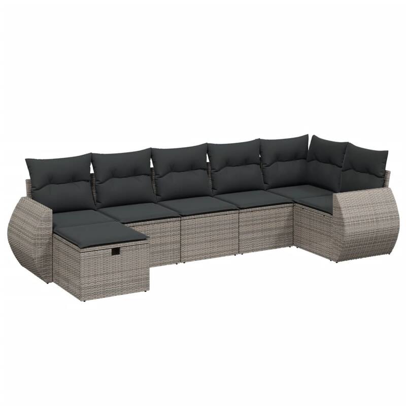 vidaXL Garden Sofa Set Beige/Black/Brown/Grey