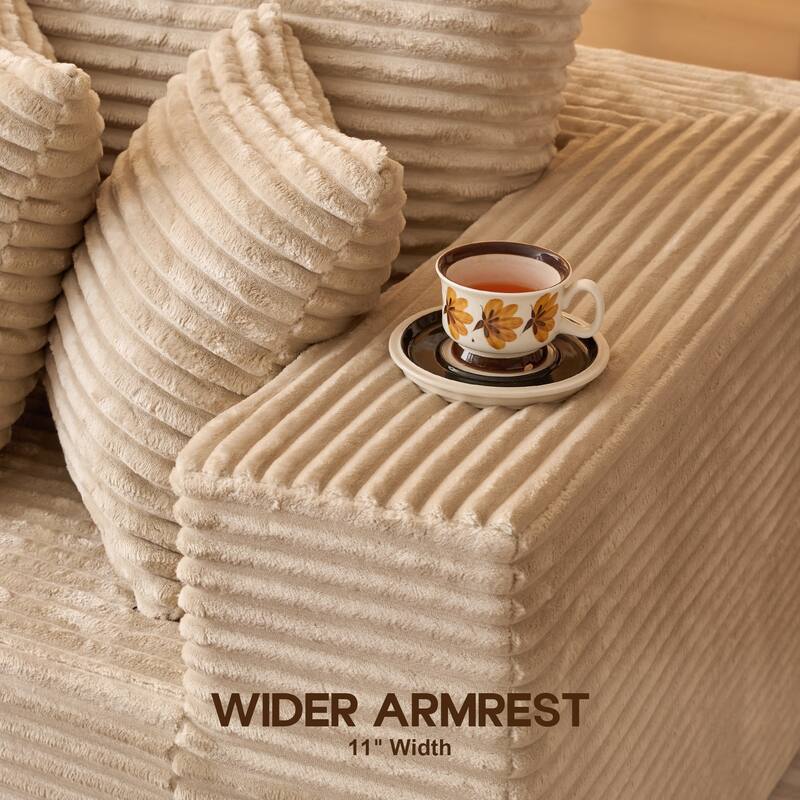 OVIOS All-Foam Cloud L-Shaped Lounger Sofa​ ​​With Ottoman​