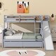 preview thumbnail 3 of 9, Twin over Full Bunk Bed with 2 Drawers, Slide, Shelves, Ladder, Rubber Wood Bunk Bed with Slide, Drawers