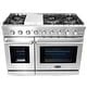 preview thumbnail 7 of 11, Cosmo 48 in. Double Oven Gas Range with 6 Sealed Burners and 6.8 cu. ft. Cosmo Capacity Convection Main Oven in Stainless Steel