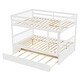 preview thumbnail 6 of 4, Full Over Full Pine Wood Bunk Bed Frame w/Trundle Bed, Ladder, Safety Rails, Convertible to 2 Platform Bed for Kids, Teens,White