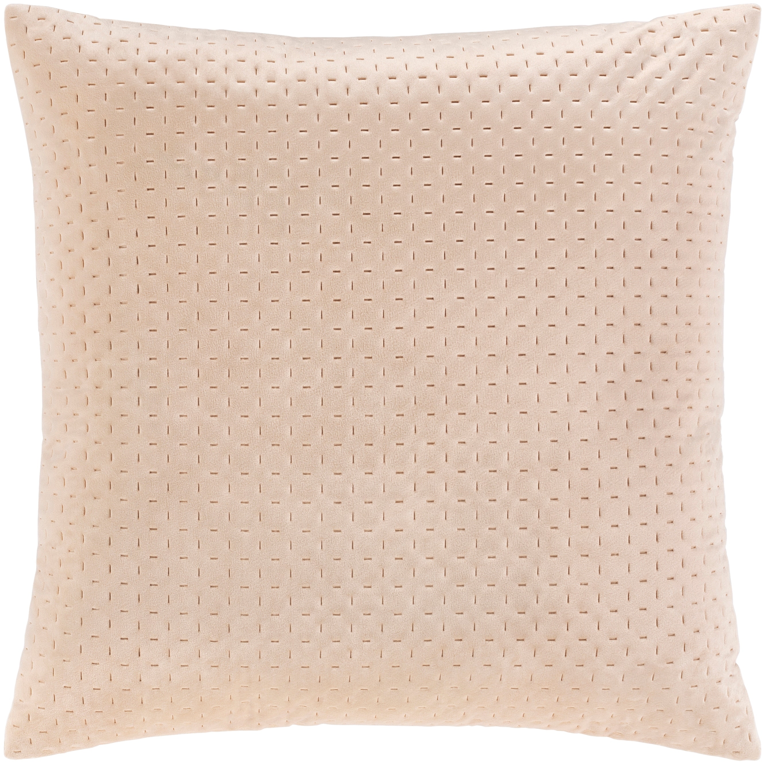 A blue textured decorative pillow with dotted pattern