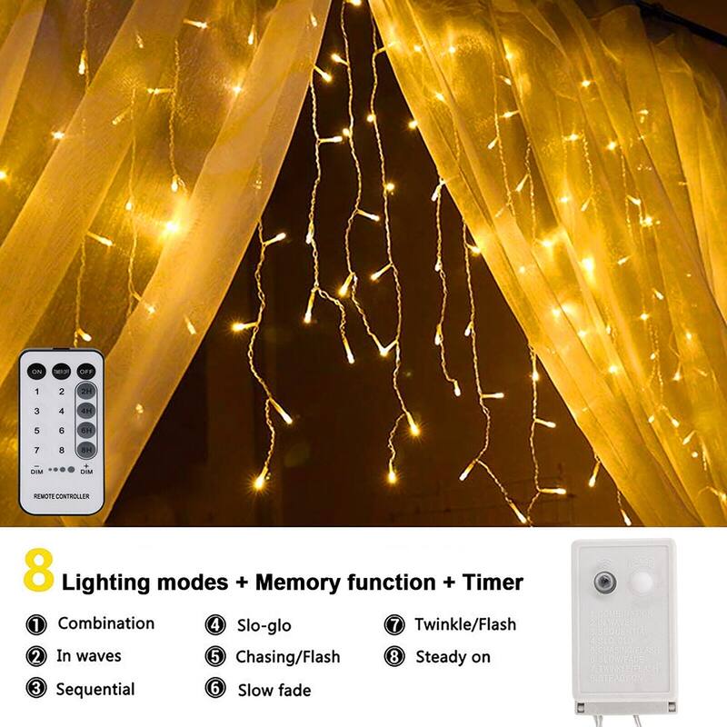 Curtain Icicle Lights Wedding Party LED Fairy Christmas Light