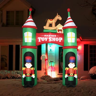 Outsunny 11.5 ft Christmas Inflatable Archway with 2 Nutcrackers